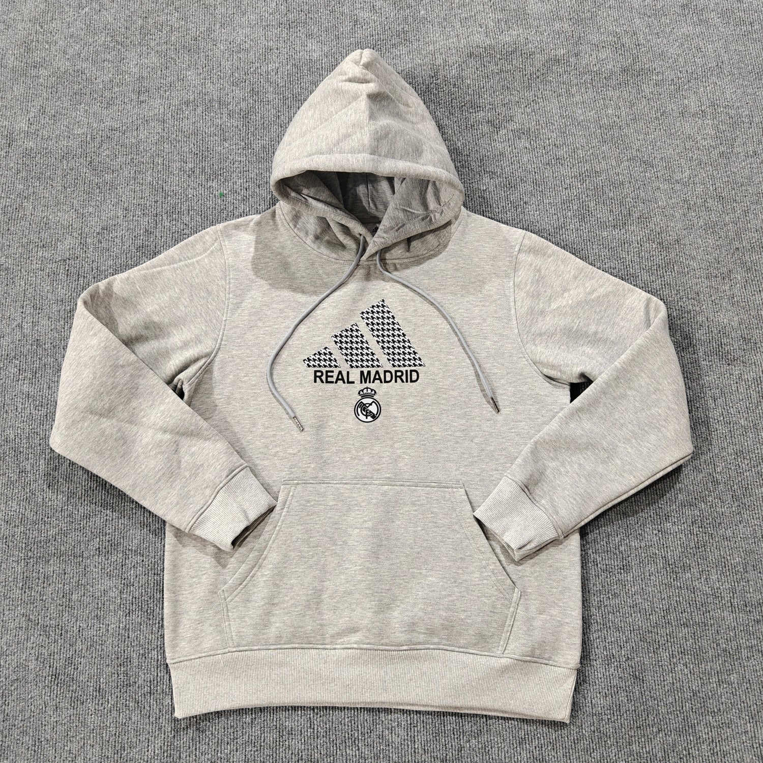 real madrid soccer hoodie grey