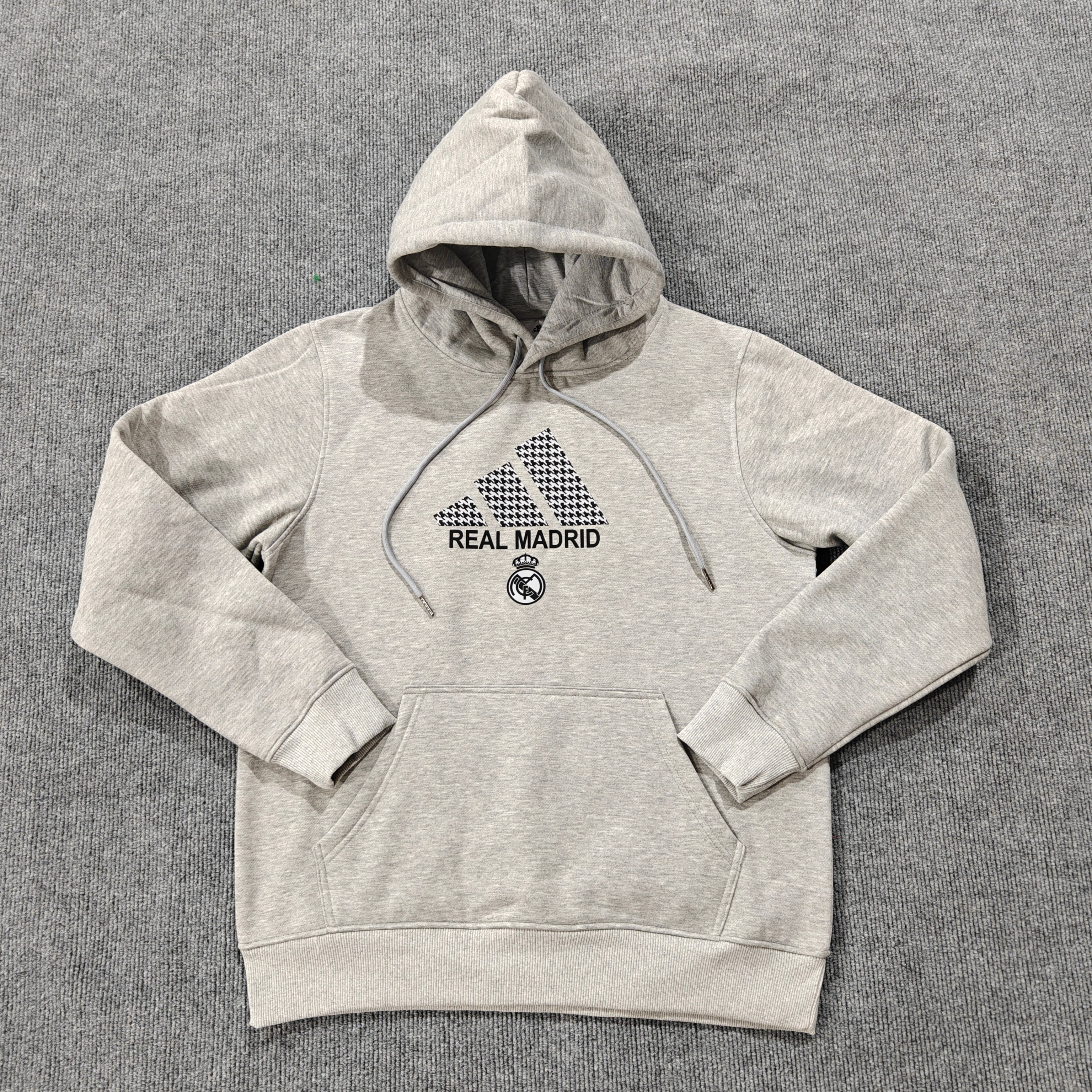 real madrid soccer hoodie grey