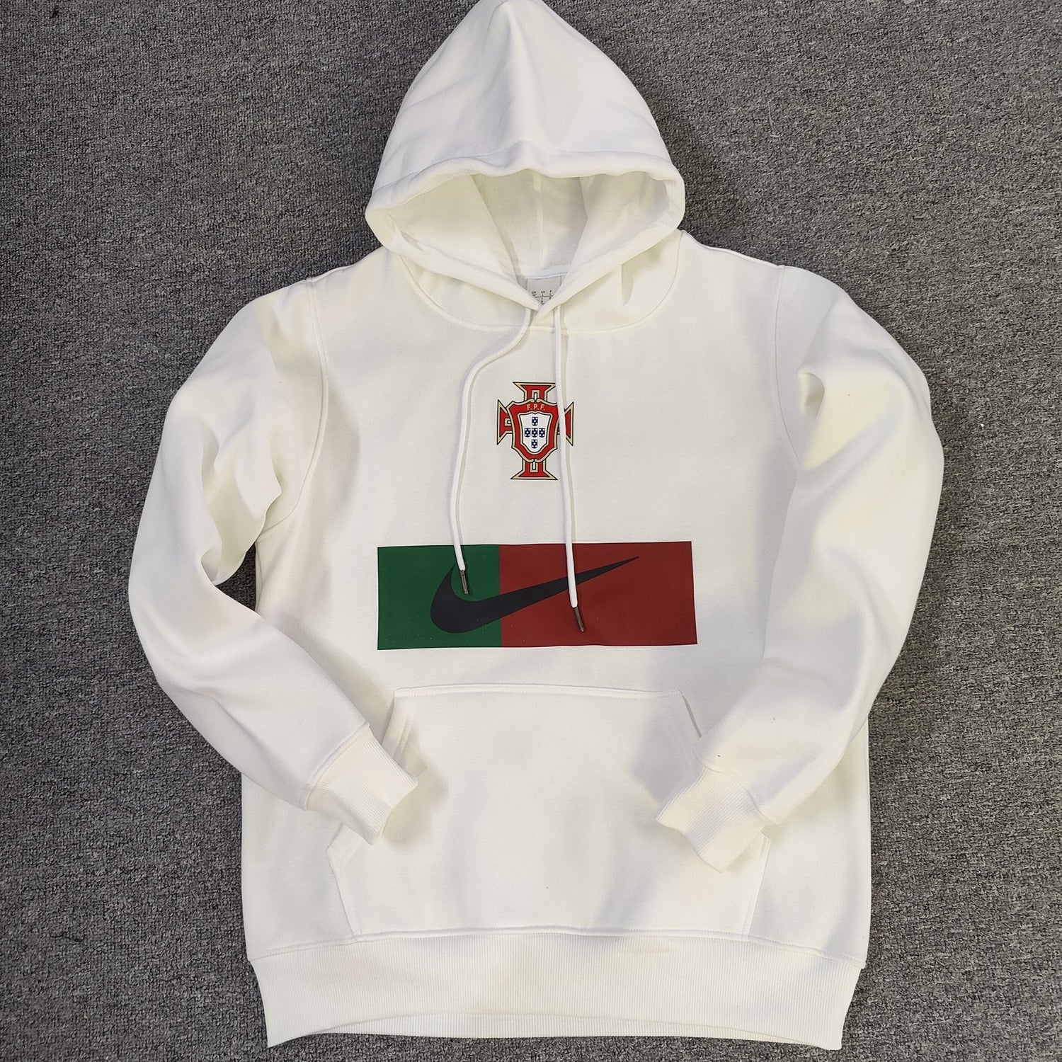 portugal flag soccer hoodie white
