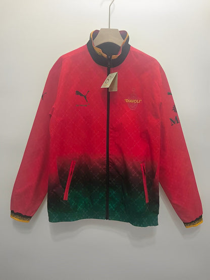ac milan x off white reversible soccer windbreaker