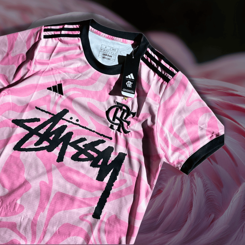 stussy flamengo shirt pink