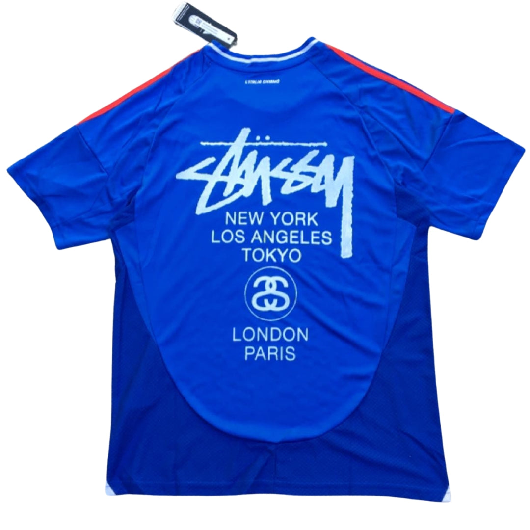 maillot stussy edition italie bleu