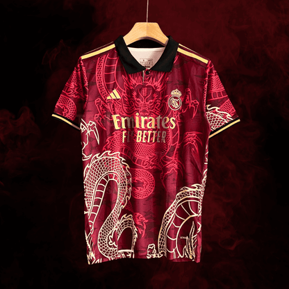 real madrid dragon de fuego red shirt