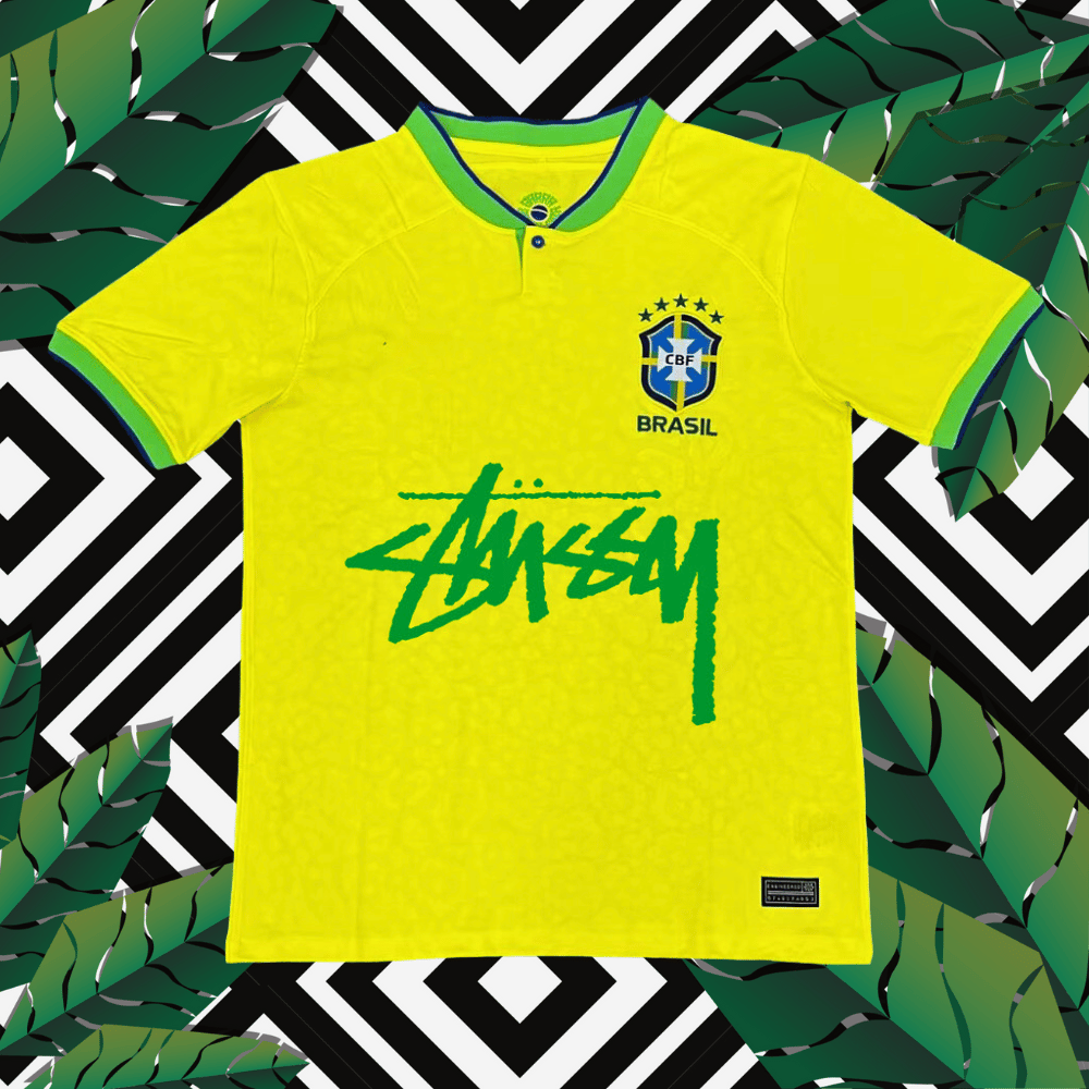 brazil stussy soccer jersey 2025 green samba edition